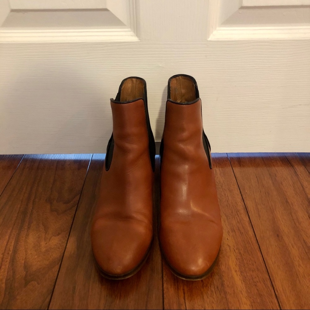 J. Crew brown & black leather booties